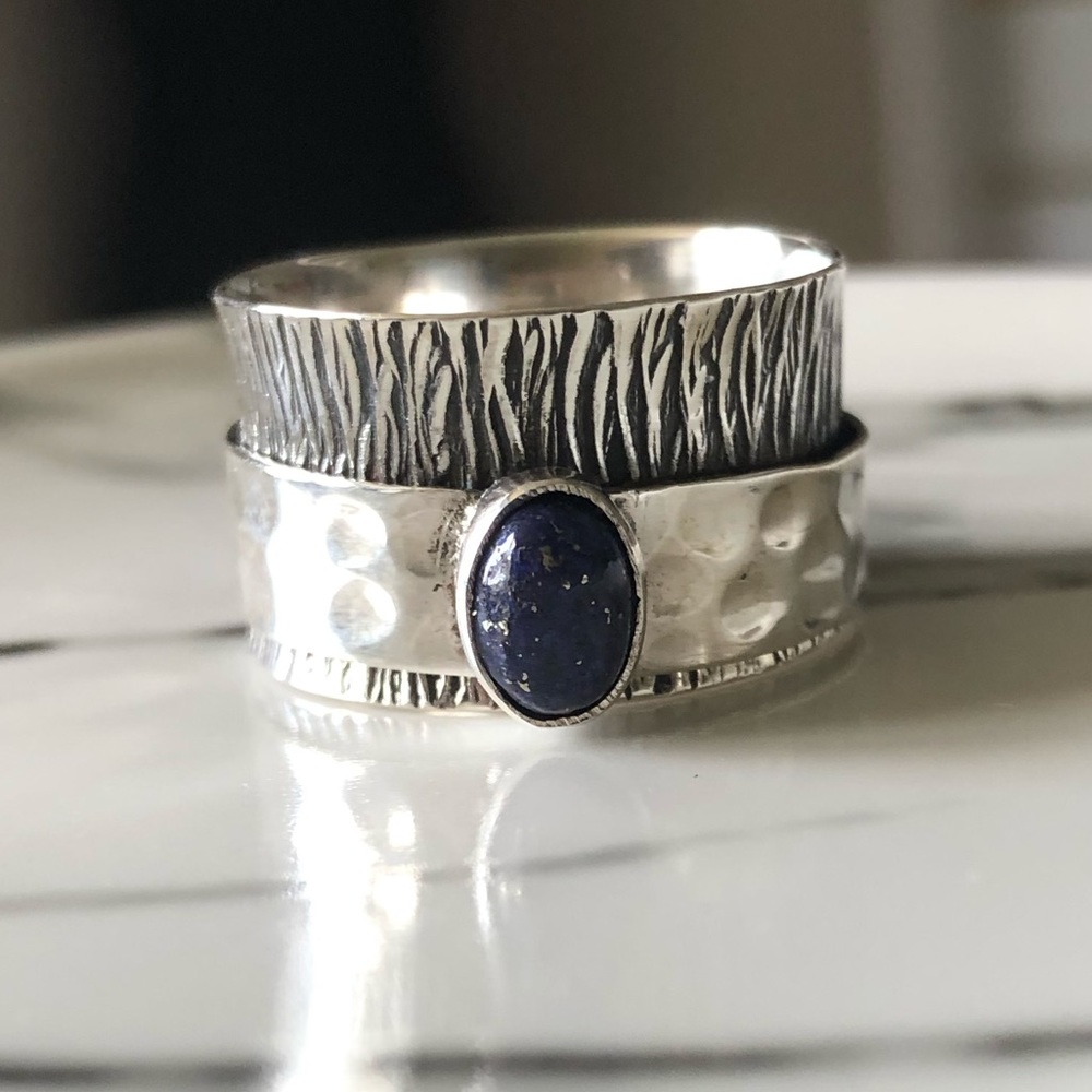🆕 Ring Lapis Lazuli Spinner Sterling Silver